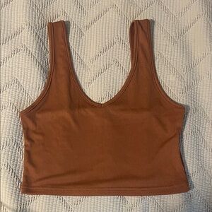 Rust Ribbed Tank Top